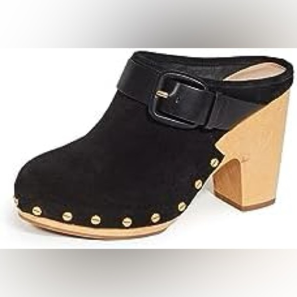 Veronica Beard • Dacey Black Suede Clogs - Picture 1 of 12